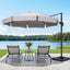 Instahut 3m Outdoor Umbrella w/Base Cantilever Beach Roma 360 Degree Tilt Grey