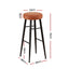 Artiss 2x Bar Stools Kitchen Dining Chairs Counter Round PU Leather Lane Brown