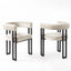 Artiss Dining Chairs Set of 2 Velvet Upholstered Barrel Chairs with Curved Armrests & Back Beige