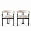 Artiss Dining Chairs Set of 2 Velvet Upholstered Barrel Chairs with Curved Armrests & Back Beige