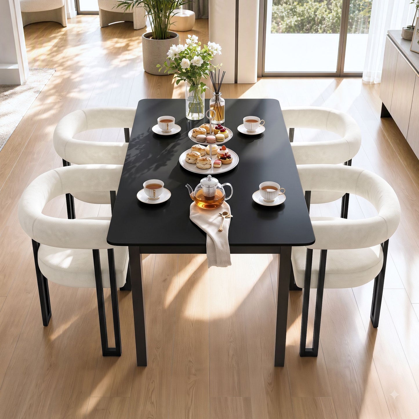 Artiss Dining Chairs Set of 2 Velvet Upholstered Barrel Chairs with Curved Armrests & Back Beige