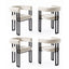 Artiss Dining Chairs Set of 4 Velvet Upholstered Barrel Chairs with Curved Armrests & Back Beige