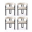 Artiss Dining Chairs Set of 4 Velvet Upholstered Barrel Chairs with Curved Armrests & Back Beige