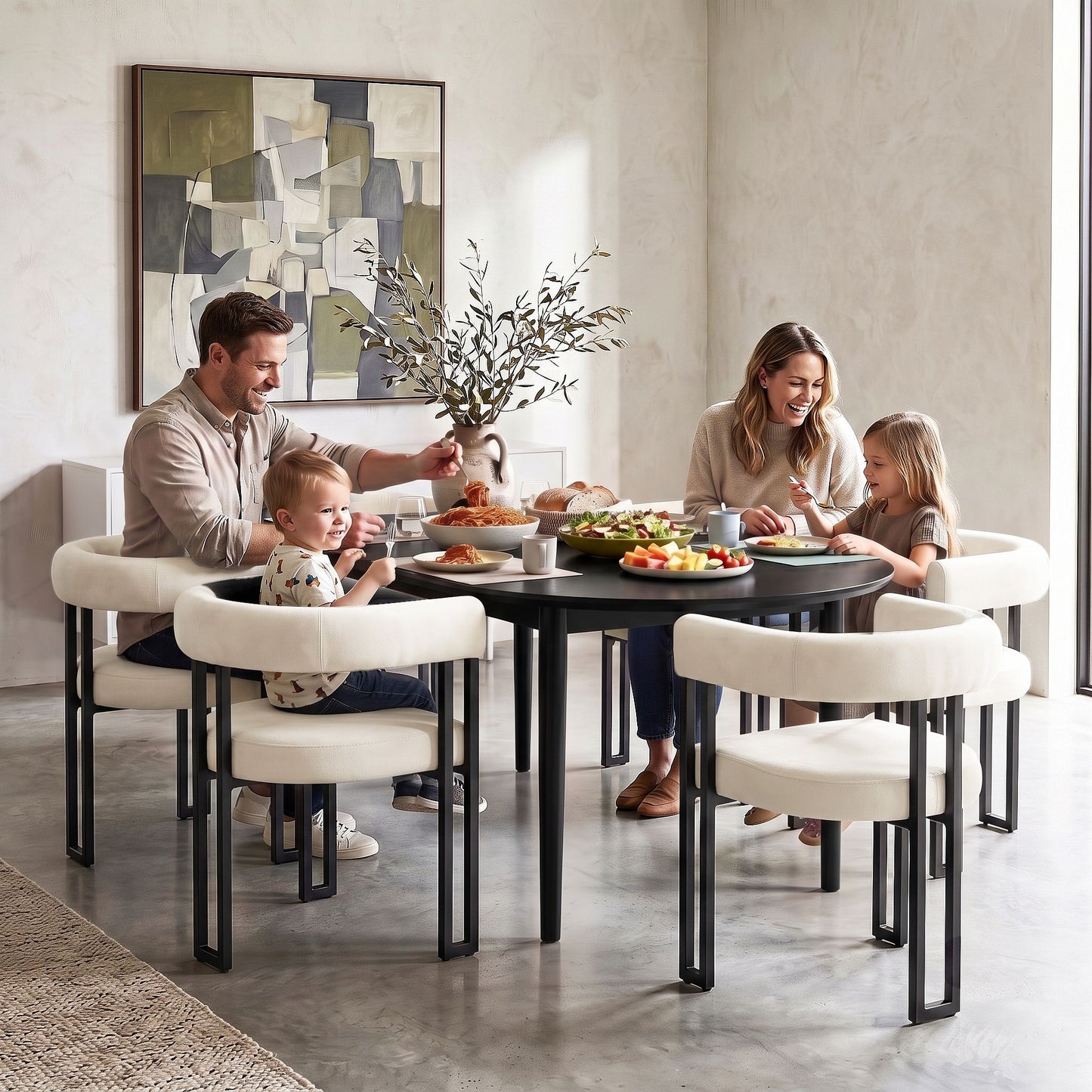 Artiss Dining Chairs Set of 4 Velvet Upholstered Barrel Chairs with Curved Armrests & Back Beige