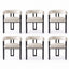 Artiss Dining Chairs Set of 6 Velvet Upholstered Barrel Chairs with Curved Armrests & Back Beige
