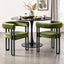 Artiss Dining Chairs Set of 2 Velvet Upholstered Barrel Chairs with Curved Armrests & Back Green