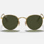 Unisex Ray Ban Sunglasses Rb3447 Round Metal Polished Gold/ Green Sunnies - L