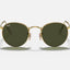 Unisex Ray Ban Sunglasses Rb3447 Round Metal Polished Gold/ Green Sunnies - Xs