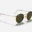 Unisex Ray Ban Sunglasses Rb3447 Round Metal Polished Gold/ Green Sunnies - Xs