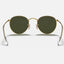 Unisex Ray Ban Sunglasses Rb3447 Round Metal Polished Gold/ Green Sunnies - Xs