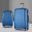 Wanderlite 2 Set Luggage 20-28 Inch with Zipper Lock Carry On Hard Shell Travel Suitcase Luggage Case Blue