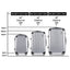 Wanderlite 20-24-28 Inch Luggage 3Set with TSA Lock Spinner Carry On Hard Shell Travel Suitcase Luggage Case Silver