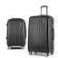 Wanderlite 20in 28in Luggage 2Set with Zipper Lock Carry On Hard Shell Travel Suitcase Luggage Case Black