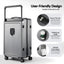 Wanderlite 28" Wide Handle Luggage Suitcase Travel TSA Lock Anthracite Grey