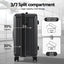 Wanderlite 4pcs Trunk Luggage Suitcase Set Travel Carry On TSA Lock Black
