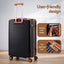 Wanderlite 5pcs Luggage Suitcase Set Trolley Travel TSA Lightweight Hard Case Black Brown
