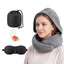 Wanderlite Hooded Travel Neck Pillow for Airplane Memory Foam with Eye Mask Earplugs, Dark Grey