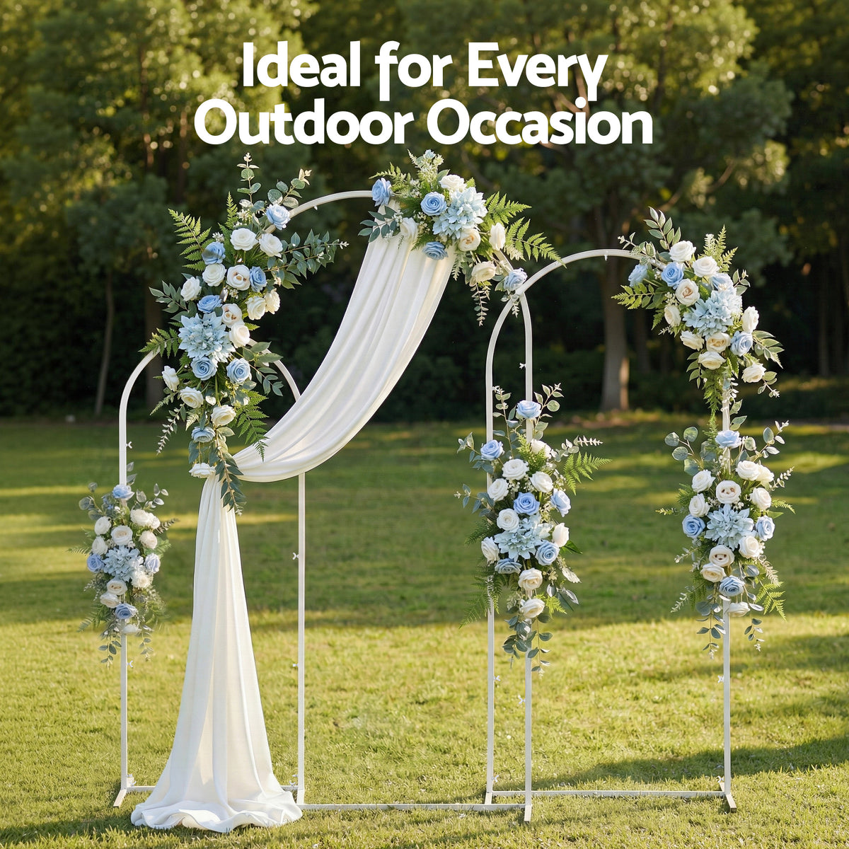 Wedding Arch Backdrop Stand Set of 3 Metal Wedding Arched Frame White, Easy to Assemble, Stable Balloon Arch Standfor Wedding, Baby Shower, Party Decoration