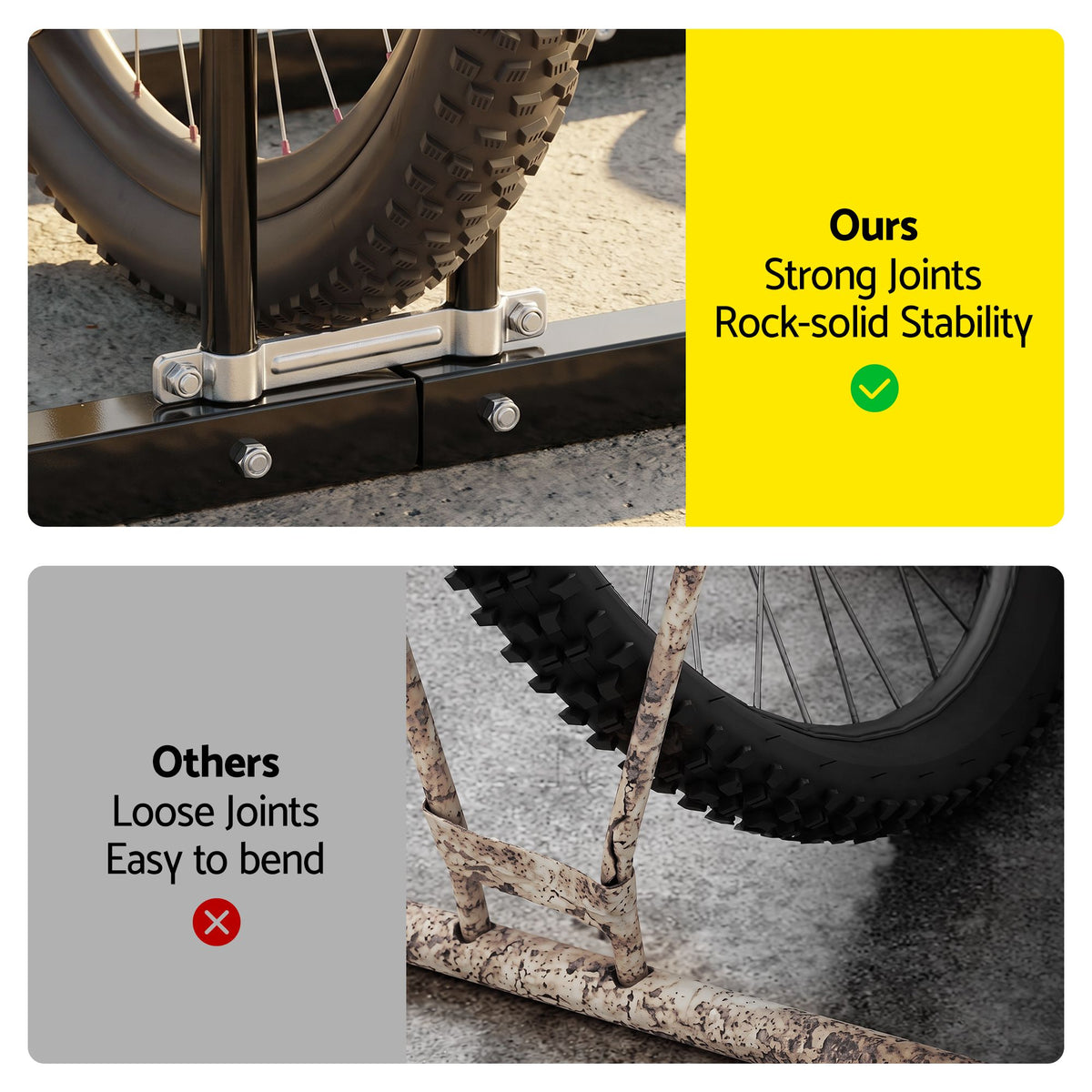 Weisshorn 4 Bike Floor Stand Rack Fits 20"-29" MTB Tires for Garage Storage