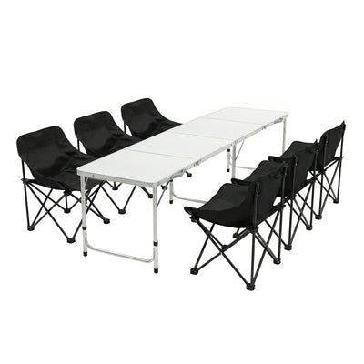 Weisshorn 7pc Camping Table Chair Set Outdoor Folding Aluminium Portable Picnic