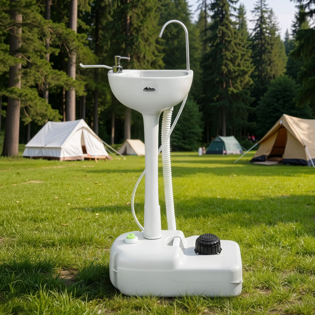 Weisshorn Camping Basin Portable Hand Wash Sink Stand 19L Capacity