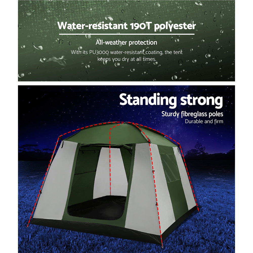Weisshorn Family Camping Tent 6 Person Hiking Beach Tents Dome Shelter