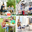 Weisshorn Folding Camping Table 60CM Adjustable Portable Outdoor Picnic Desk