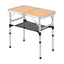 Weisshorn Folding Camping Table Adjustable Aluminium 60 x 40 cm Wood Grain
