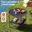 Weisshorn Folding Camping Table with 4 Cup Holders Metal Oxford 73CM Black