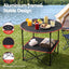 Weisshorn Folding Camping Table with 4 Cup Holders Metal Oxford 73CM Black