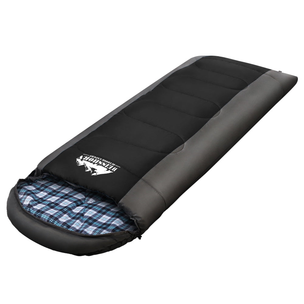 Weisshorn Sleeping Bag Single Thermal Camping Hiking Tent Black -20°C