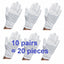 White Work Jewellery Handling Costume Cotton Soft Gloves Boxing 10 Pairs 20 Pcs
