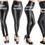 Womens Faux Leather Leggings Black High Waist Pants Legging - 4 Styles Xs S M L