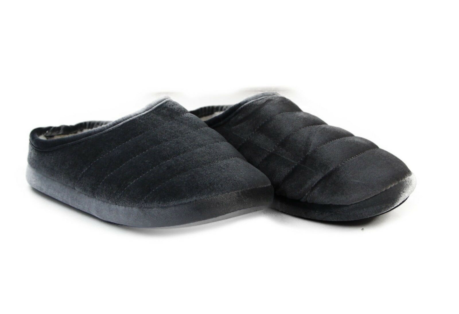 Womens Grosby Hoodies Slip On Pink Dark Grey Puffer Slippers