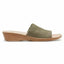Womens Hush Puppies Coco Slip On Leather Black Champagne Sage Wedges Sandals