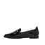 Womens Hush Puppies Zippo Black Patent Ladies Flat Slip On Formal Shoes