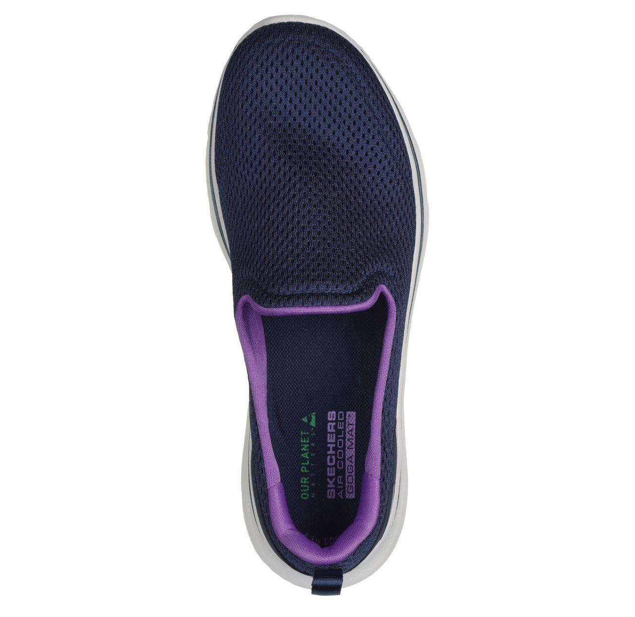 Womens Skechers Go Walk 7- Razi Navy/ Lavender Walking Shoes