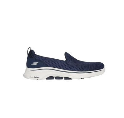 Womens Skechers Go Walk 7- Razi Navy/ White Walking Shoes