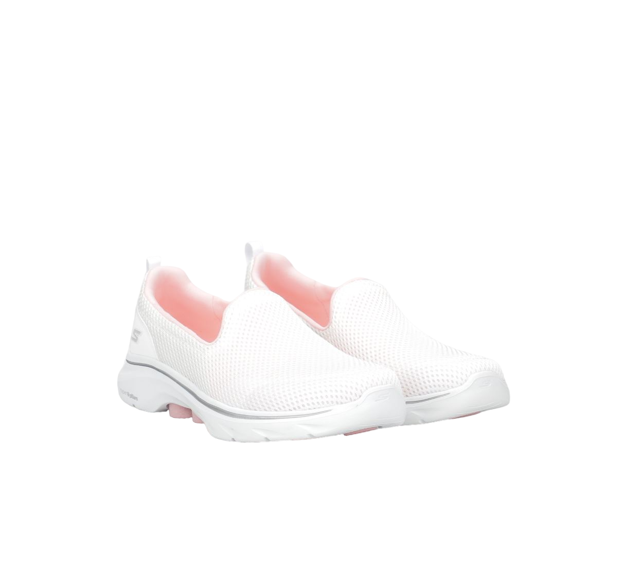 Womens Skechers Go Walk 7- Razi White/ Pink Walking Shoes