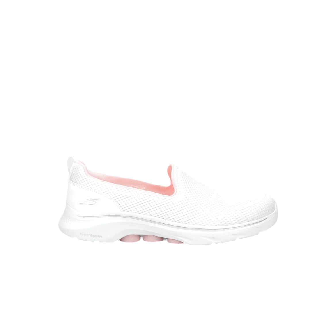 Womens Skechers Go Walk 7- Razi White/ Pink Walking Shoes