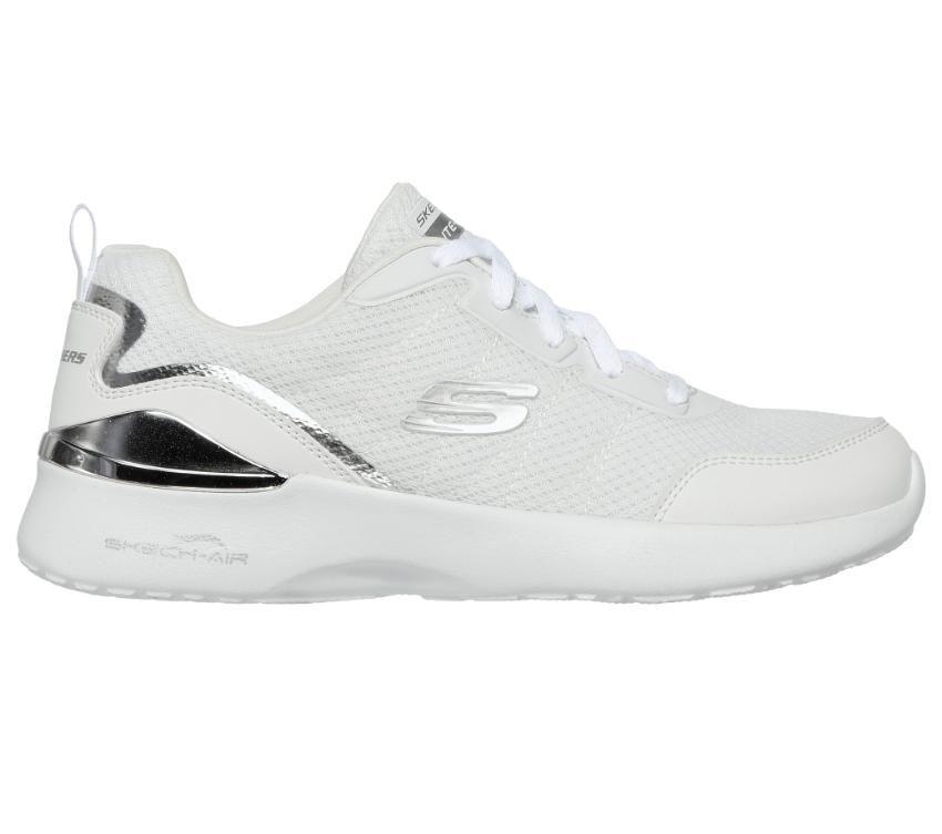 Womens Skechers Skech-Air Dynamight - The Halcyon White Silver Running Sport Shoes