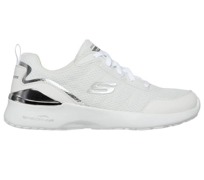 Womens Skechers Skech-Air Dynamight - The Halcyon White Silver Running Sport Shoes
