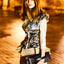 Womens Vky Lourve Clutch Leather Bag Handbag Black/Matt Silver Rainbow
