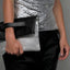 Womens Vky Original Lourve Clutch Classic Leather Bag Handbag- Black/Matt Silver