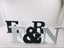 Wooden Letters Small 15cm Black Alphabet Wedding Home Birthday - F