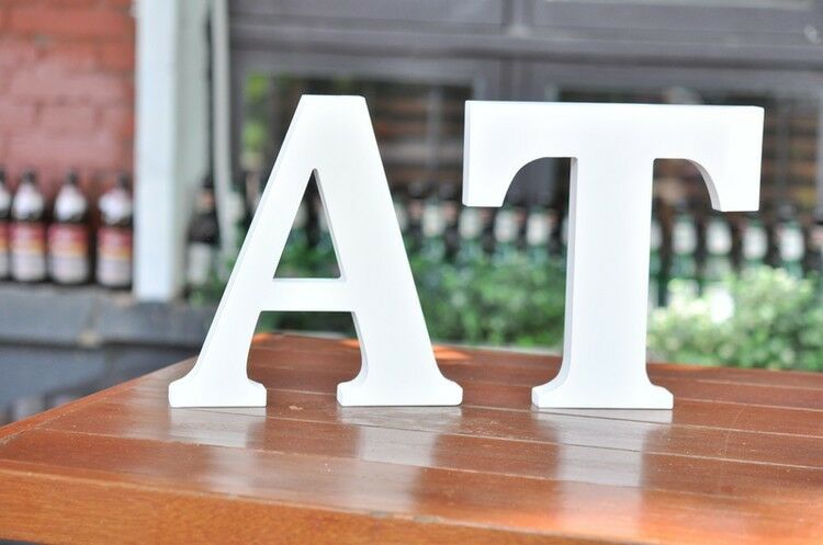 Wooden Letters Small 15cm White Alphabet Wedding Home Birthday - Q