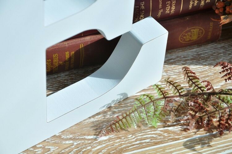 Wooden Letters Small 15cm White Alphabet Wedding Home Birthday - Q