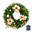 Jingle Jollys 60cm Pre-Lit Christmas Wreath LED Garlands Gold Flowers Pinecones Decor