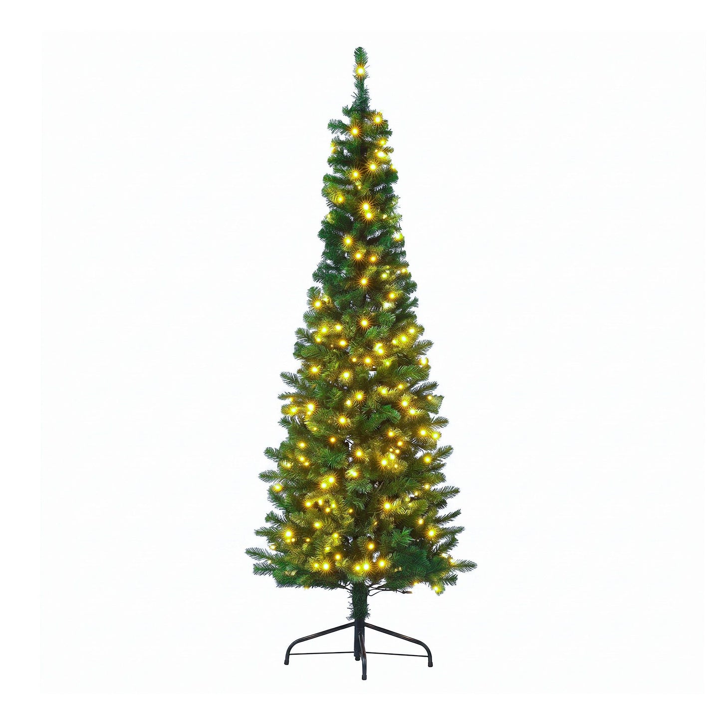 Jingle Jollys 2.4m Pre-Lit Christmas Tree Slim Pencil Xmas Tree Corner Tree