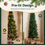 Jingle Jollys 2.4m Pre-Lit Christmas Tree Slim Pencil Xmas Tree Corner Tree